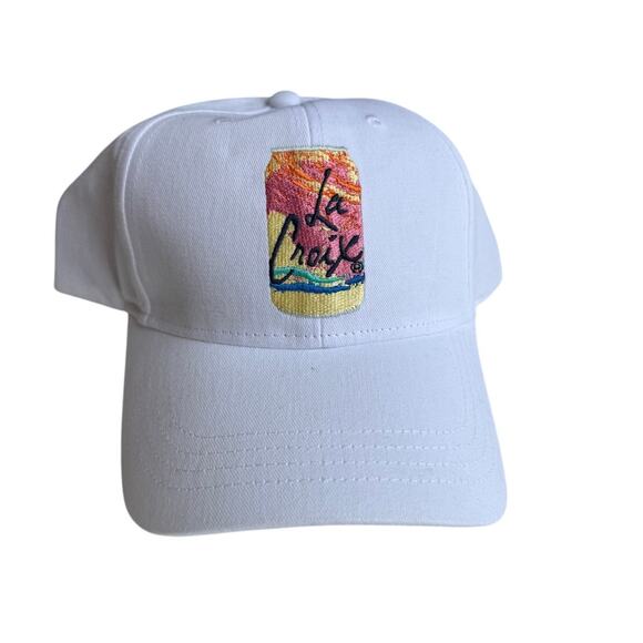LaCroix Baseball Cap in White with Embroidered Grapefruit Flavor Can - Picture 1 of 6